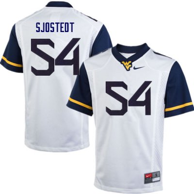 Men's West Virginia Mountaineers NCAA #54 Eric Sjostedt White Authentic Nike Stitched College Football Jersey BR15H48YJ